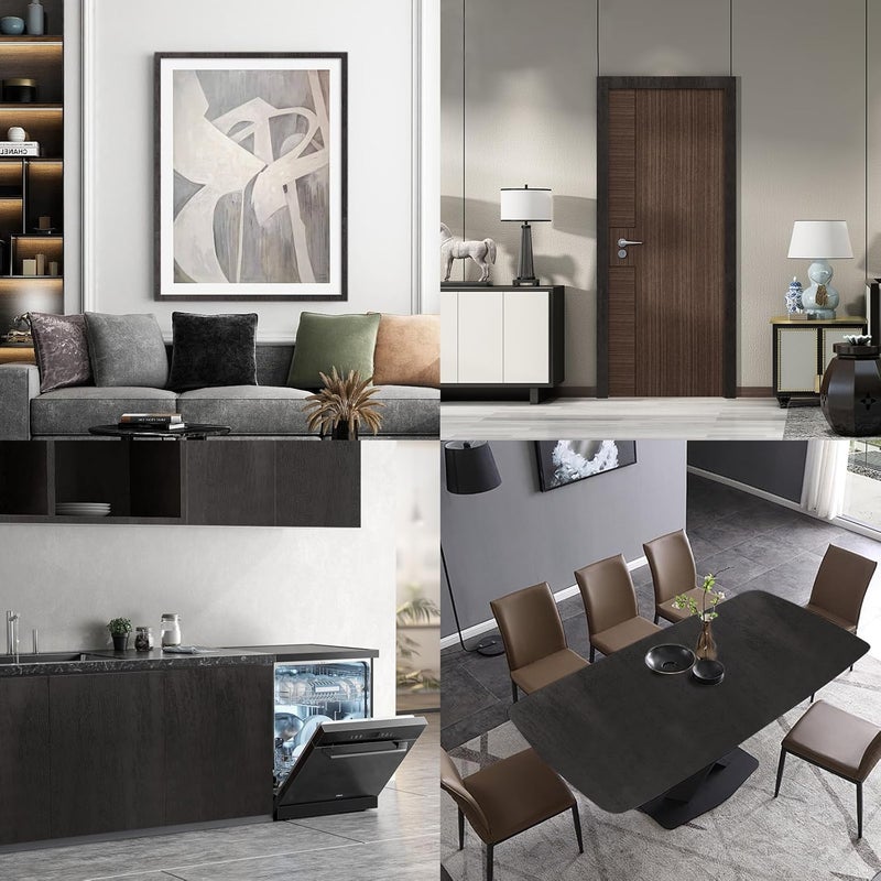seonta Dark Walnut Wallpaper Border Mirror Frame Removable Waterproof Wood Grain Repair Tape 4 inch X 32.8ft Self Adhesive Grain Repair Patch for Tables, Chairs, Doors, Windows, Floors - Image 3